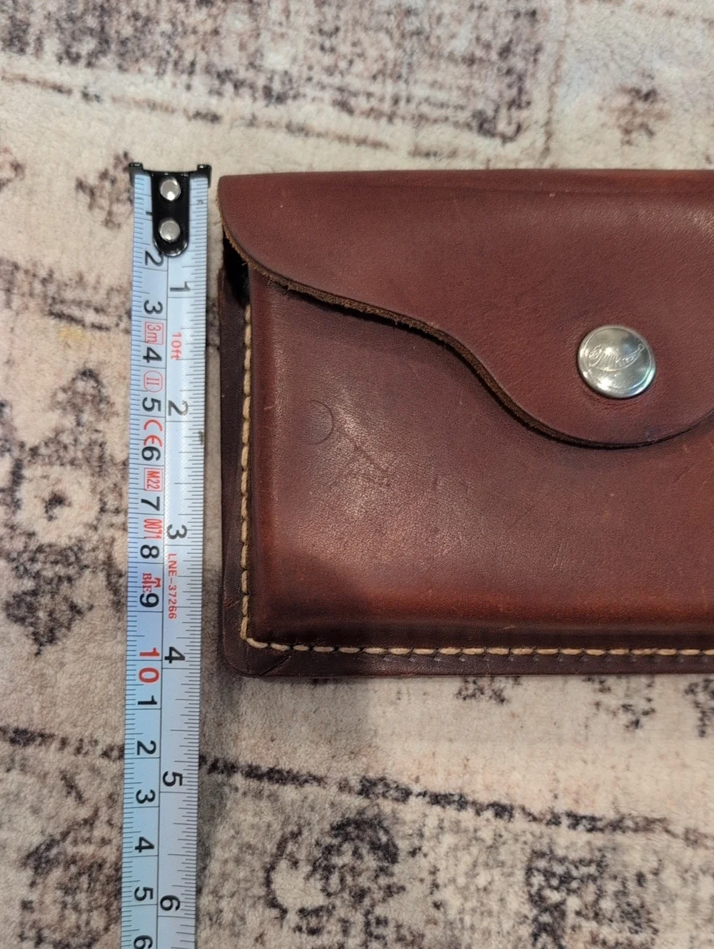 Brown Leather Cartridge Belt Bag Or Pouch - Classic Snap Closure